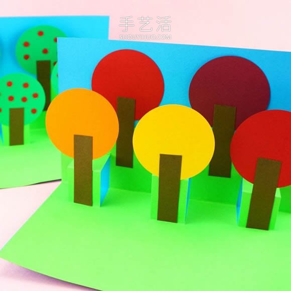 卡紙手工制作秋天大樹立體卡片的做法教程 -  rpnrmr.com