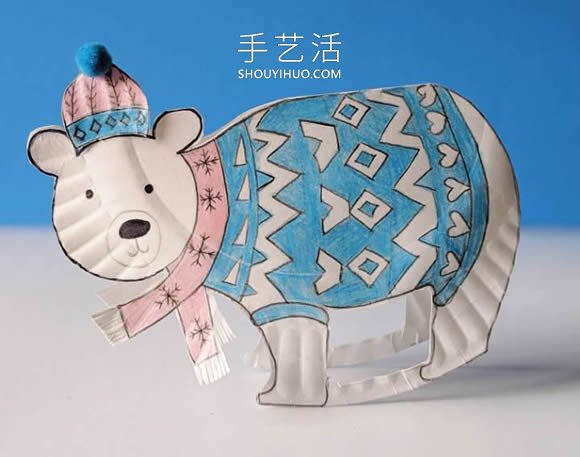 簡單紙盤手工制作搖擺北極熊的做法教程 -  rpnrmr.com