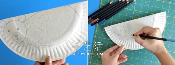 簡單紙盤手工制作搖擺北極熊的做法教程 -  rpnrmr.com
