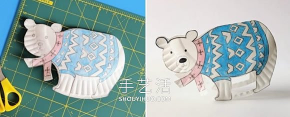簡單紙盤手工制作搖擺北極熊的做法教程 -  rpnrmr.com