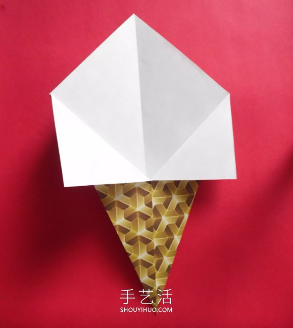 簡(jiǎn)單折紙冰淇淋蛋筒的做法圖解教程 -  rpnrmr.com