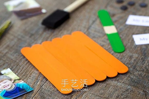 雪糕棍手工制作萬圣節(jié)南瓜相框的做法教程 -  rpnrmr.com