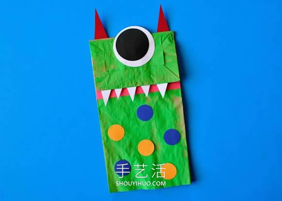 紙袋手工制作萬圣節(jié)怪物木偶的做法教程 -  rpnrmr.com