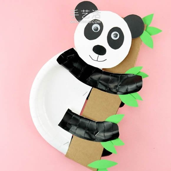 兒童手工制作紙盤(pán)大熊貓的做法教程 -  rpnrmr.com