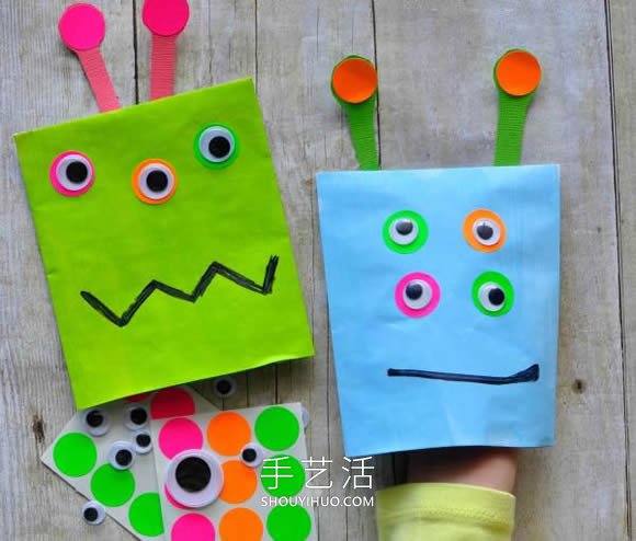 幼兒園用信封手工制作怪物木偶的做法教程 -  rpnrmr.com