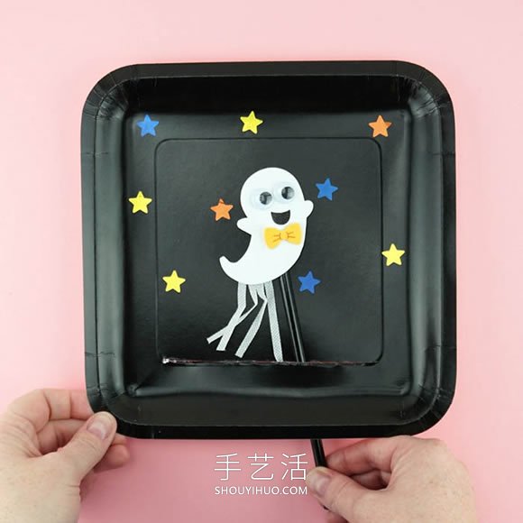 幼兒手工制作萬圣節(jié)幽靈木偶玩具的做法教程 -  rpnrmr.com