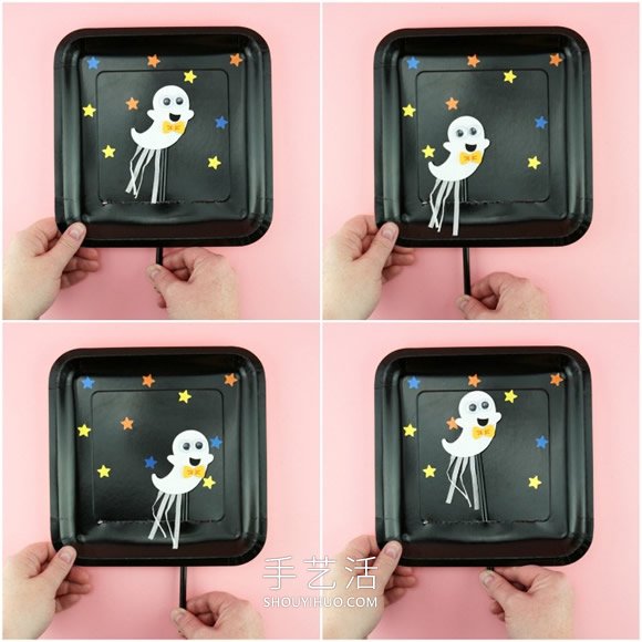 幼兒手工制作萬圣節(jié)幽靈木偶玩具的做法教程 -  rpnrmr.com