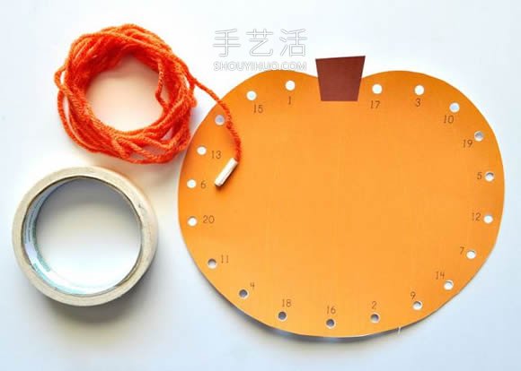 用紗線在卡紙上繞線 手工制作秋天南瓜的教程 -  rpnrmr.com