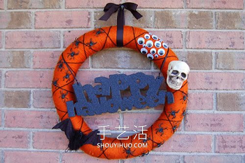 簡(jiǎn)單自制萬(wàn)圣節(jié)花環(huán)裝飾的方法圖解教程 -  rpnrmr.com