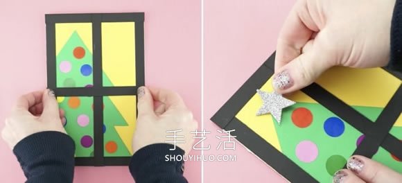 自制窗里的圣誕樹(shù)圣誕卡片的方法圖解教程 -  rpnrmr.com