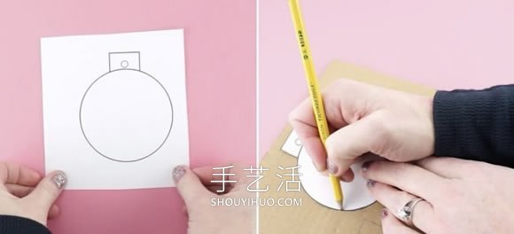 硬紙板廢物利用制作圣誕球裝飾的做法教程 -  rpnrmr.com