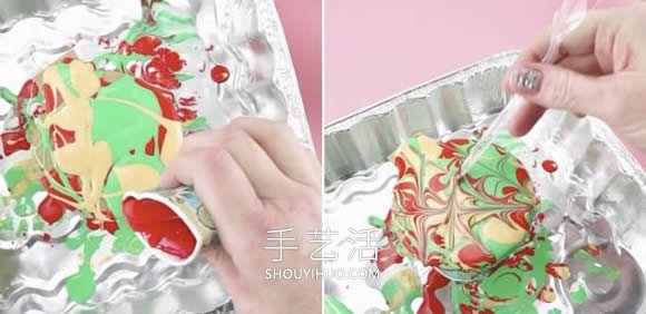 硬紙板廢物利用制作圣誕球裝飾的做法教程 -  rpnrmr.com