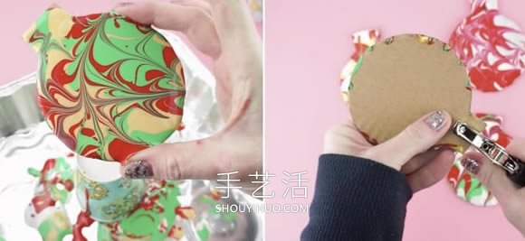 硬紙板廢物利用制作圣誕球裝飾的做法教程 -  rpnrmr.com