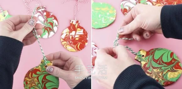 硬紙板廢物利用制作圣誕球裝飾的做法教程 -  rpnrmr.com