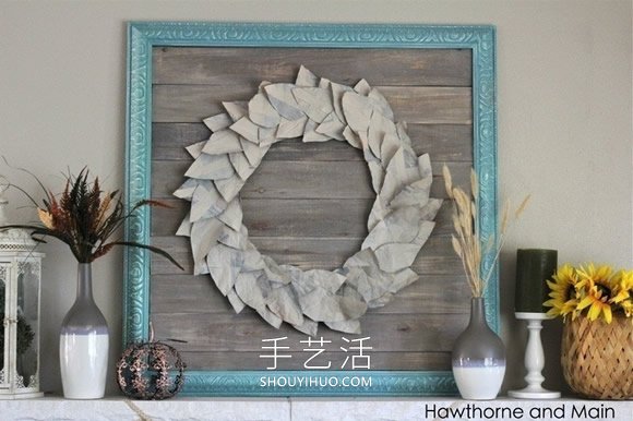 廢舊報紙手工制作秋季花環(huán)裝飾品的做法教程 -  rpnrmr.com
