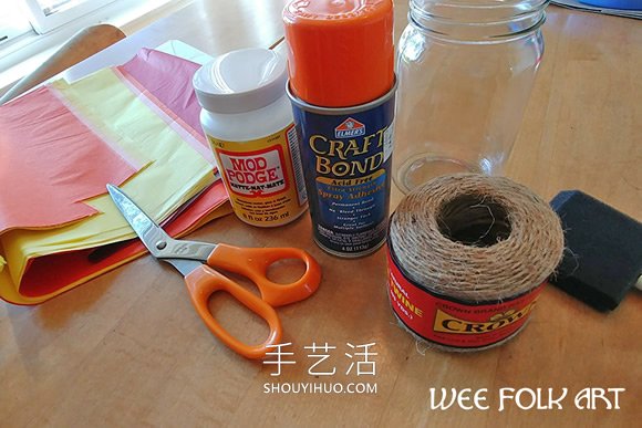 玻璃瓶粘貼彩色薄紙 制作秋季風(fēng)花瓶的做法 -  rpnrmr.com
