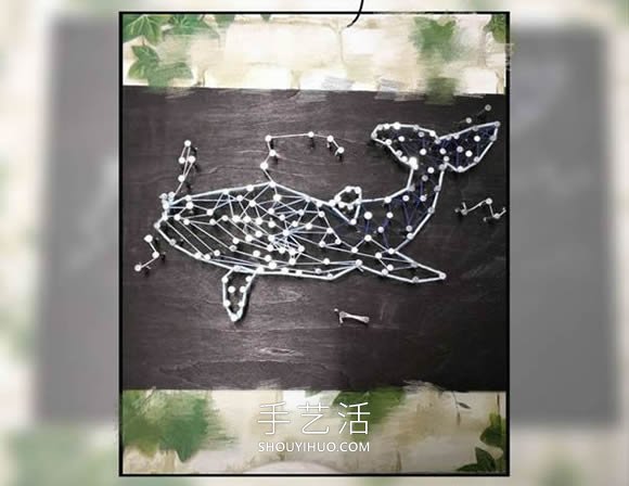 釘子繞線畫制作星空鯨魚座的做法教程 -  rpnrmr.com
