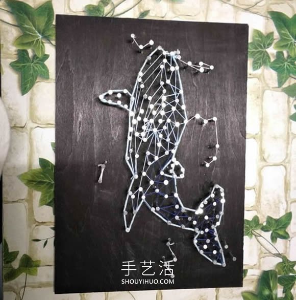釘子繞線畫制作星空鯨魚座的做法教程 -  rpnrmr.com