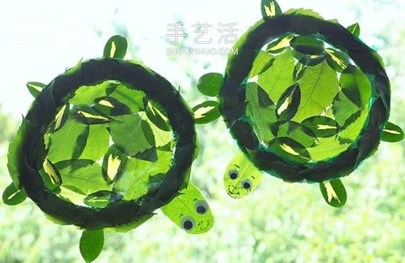 紙盤和樹葉手工制作可愛烏龜?shù)淖龇ń坛?-  rpnrmr.com