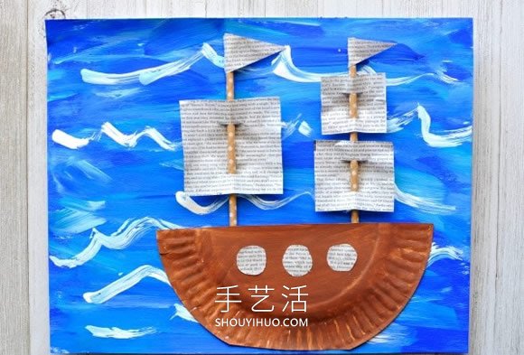哥倫布日手工制作紙盤(pán)帆船的做法教程 -  rpnrmr.com