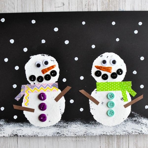 雪中的雪人畫制作 可以做成圣誕新年卡片！ -  rpnrmr.com