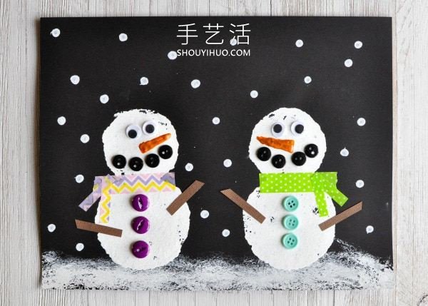 雪中的雪人畫制作 可以做成圣誕新年卡片！ -  rpnrmr.com