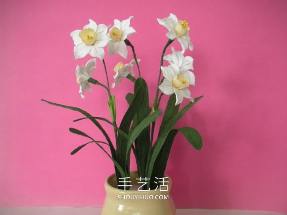 簡單自制皺紋紙水仙花的方法圖解教程 -  rpnrmr.com