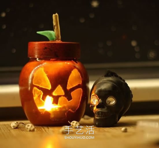 玻璃罐手工制作南瓜燈的簡單做法教程 -  rpnrmr.com