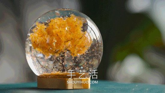 自制秋天落葉水晶球擺件的方法圖解教程 -  rpnrmr.com