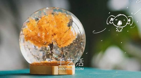 自制秋天落葉水晶球擺件的方法圖解教程 -  rpnrmr.com