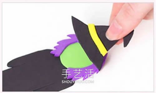 海綿紙簡單手工制作巫婆書簽的做法教程 -  rpnrmr.com