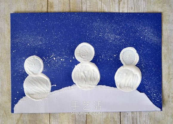 幼兒園用瓶蓋簡(jiǎn)單畫(huà)冬天雪人的做法教程 -  rpnrmr.com