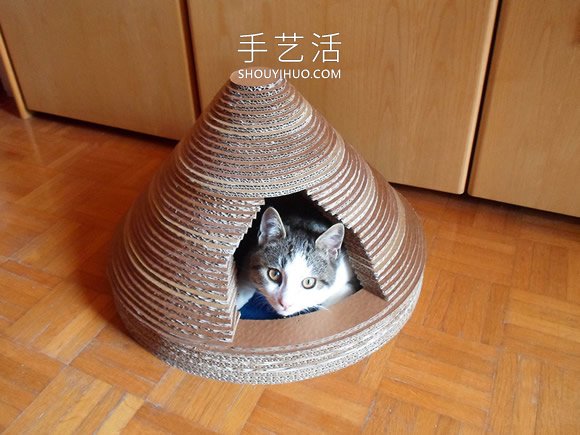 自制瓦楞紙板貓屋的方法圖解教程 -  rpnrmr.com