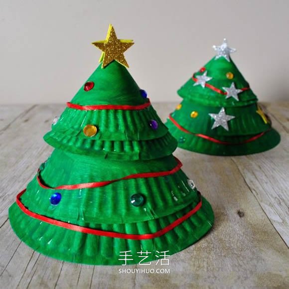 幼兒園手工制作立體紙盤圣誕樹的做法教程 -  rpnrmr.com