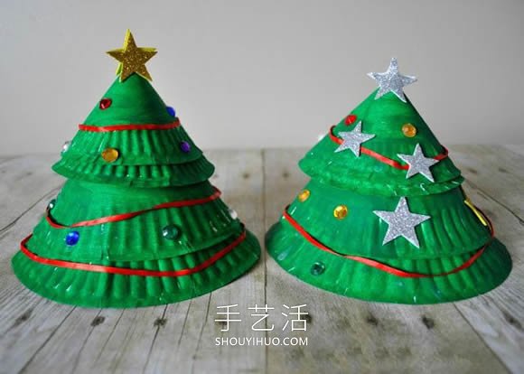 幼兒園手工制作立體紙盤圣誕樹的做法教程 -  rpnrmr.com