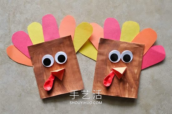 用一個紙袋子制作火雞木偶的做法教程 -  rpnrmr.com