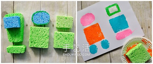 幼兒園簡單用海綿畫機(jī)器人的做法教程 -  rpnrmr.com