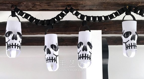 幼兒園手工制作萬圣節(jié)骷髏頭燈籠的做法教程 -  rpnrmr.com