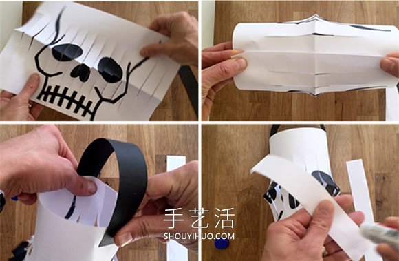 幼兒園手工制作萬圣節(jié)骷髏頭燈籠的做法教程 -  rpnrmr.com