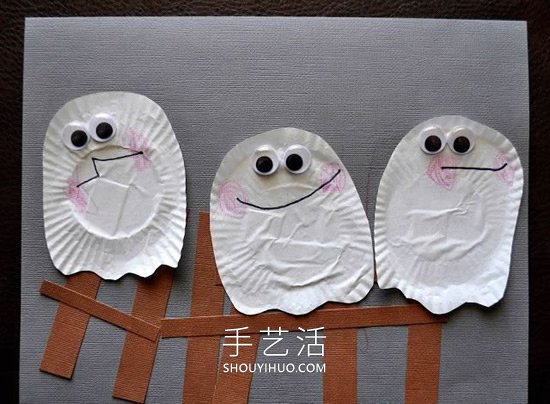 簡單又可愛的三個幽靈卡片手工制作教程 -  rpnrmr.com