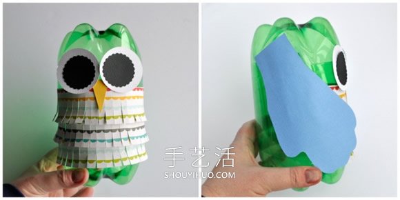 蘇打水瓶子手工制作貓頭鷹的教程簡易好看 -  rpnrmr.com
