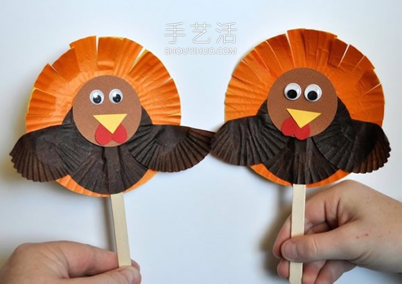 幼兒園手工制作蛋糕紙火雞木偶的做法教程 -  rpnrmr.com