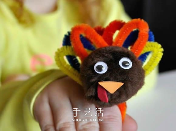 扭扭棒簡(jiǎn)單手工制作火雞戒指的做法教程 -  rpnrmr.com