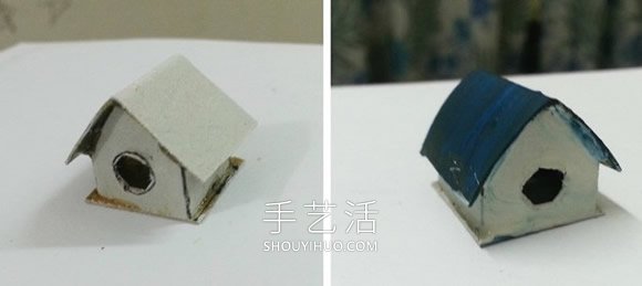 卡紙手工制作迷你鳥屋的做法教程 -  rpnrmr.com