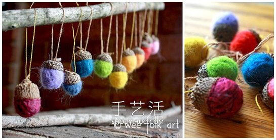 羊毛氈橡子的制作方法 掛起來就像一道彩虹！ -  rpnrmr.com