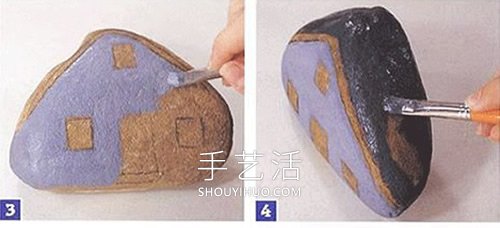簡(jiǎn)單石頭畫小房子的畫法圖解教程 -  rpnrmr.com