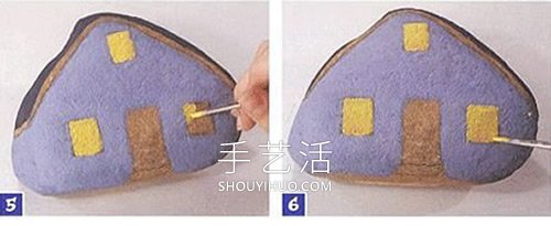 簡(jiǎn)單石頭畫小房子的畫法圖解教程 -  rpnrmr.com