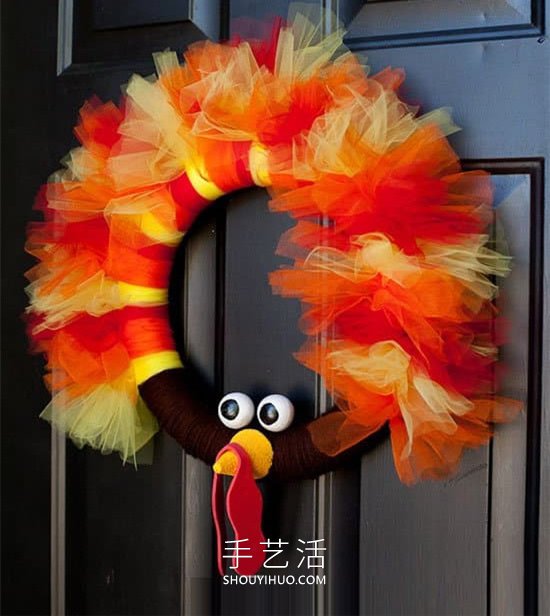 幼兒園手工制作感恩節(jié)火雞花環(huán)的做法教程 -  rpnrmr.com