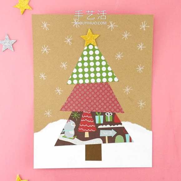 幼兒園手工制作圣誕樹(shù)卡片的做法教程 -  rpnrmr.com