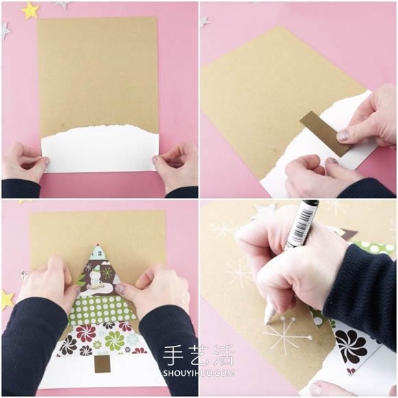 幼兒園手工制作圣誕樹(shù)卡片的做法教程 -  rpnrmr.com